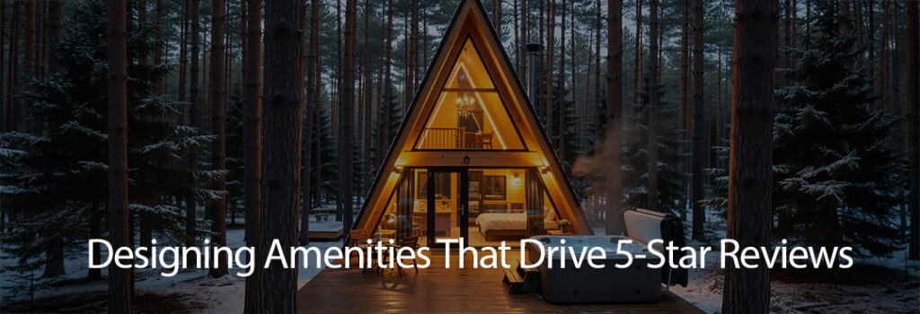 A-frame cabin with outdoor hot tub in winter in Maine