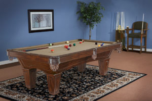 Brunswick Billiards Allenton Pool Table Tuscana Tapered Leg in Room