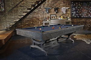 Brunswick Billiards Birmingham Pool Table in Charcoal in Room