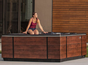 Bullfrog Spas M-Series on patio available at Skillful Home Recreation | Portland, Maine .