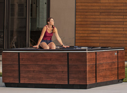 Skillful Home Bullfrog Spas MSeries on patio.