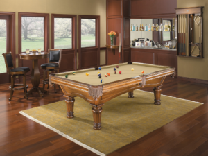 Brunswick Billiards Glenwood Pool Table - Chestnut Round Leg in Room