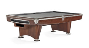 Brunswick Billiards Gold Crown II Pool Table in Mahogany Gray Cloth