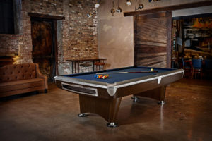 Brunswick Billiards Gold Crown II Pool Table in Walnut in room