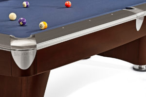 Brunswick Billiards Gold Crown II Pool Table in Walnut Corner View