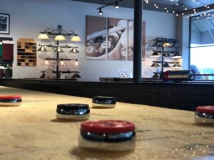 Handcrafted Olhausen Shuffleboard Table with Maple Finish at Skillful Home Recreation