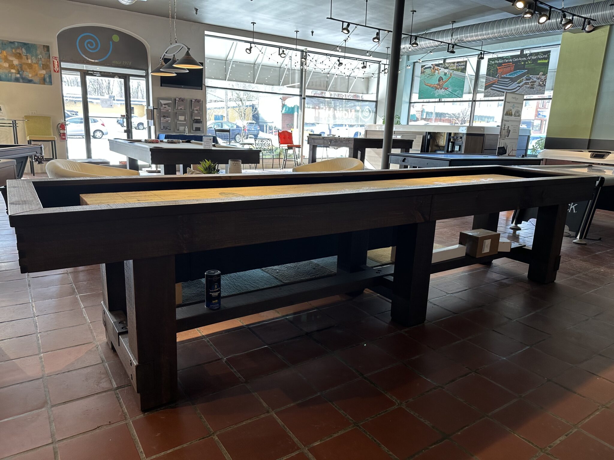 Olhausen Shuffleboard Table on the Showroom Floor at Skillful Home Recreation