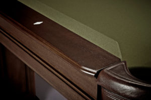 Brunswick Billiards Oakland II Pool Table in Espresso Rail Detail