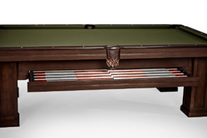 Brunswick Billiards Oakland II Pool Table in Espresso Drawer Open Side View