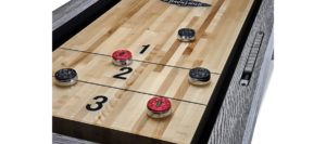 Brunswick Billiards Shuffleboard in Rustic Gray Detail2