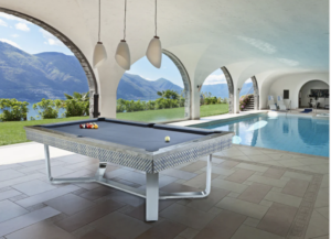 Brunswick Bali Pool Table in Outdoor Covered Pool Room
