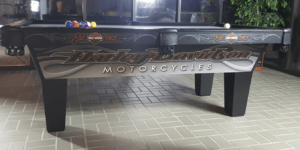 Olhausen Harley-Davidson Laminate Pool Table in room