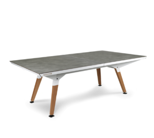 Cornilleau Mid size 7'by4' - Outdoor Origin Ping pong Table convertible - White - 3/4 view