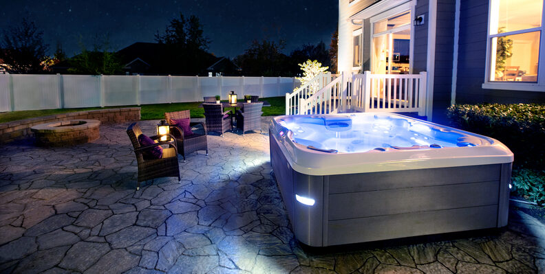 Bullfrog Spas X-Series on a starry night